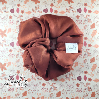 Maple Handmade Scrunchies | Double-Layer Satin & Chiffon Oversized or Single Layer Satin Hair Ties