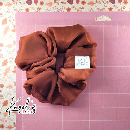 Maple Handmade Scrunchies | Double-Layer Satin & Chiffon Oversized or Single Layer Satin Hair Ties