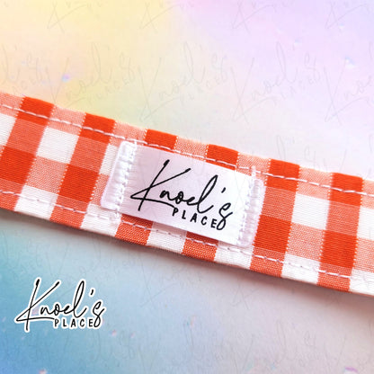 Marmalade (Orange) | Neon Picnic Gingham Wristlet Keychain