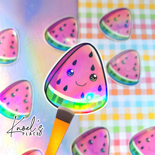 Mel Watermelon Holographic Vinyl Sticker Decal | Neon Picnic