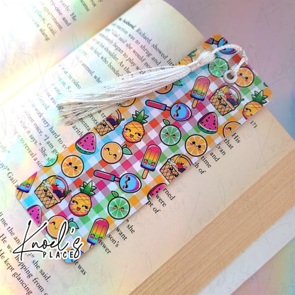 Neon Picnic Pals & Gingham Pattern Bookmark