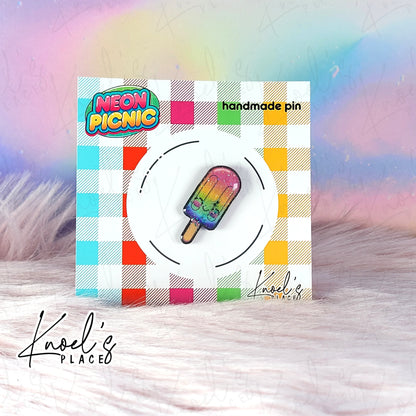 Chillbert Popsicle Pin | Neon Picnic Character Handmade Pin