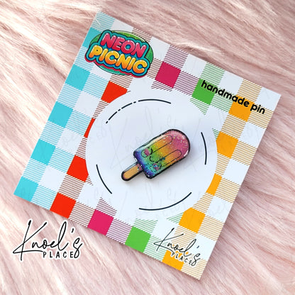 Chillbert Popsicle Pin | Neon Picnic Character Handmade Pin