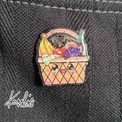 Snax the Picnic Basket Pin | Neon Picnic Character Handmade Pin