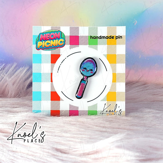 Stirla Spoon Pin | Neon Picnic Character Handmade Pin