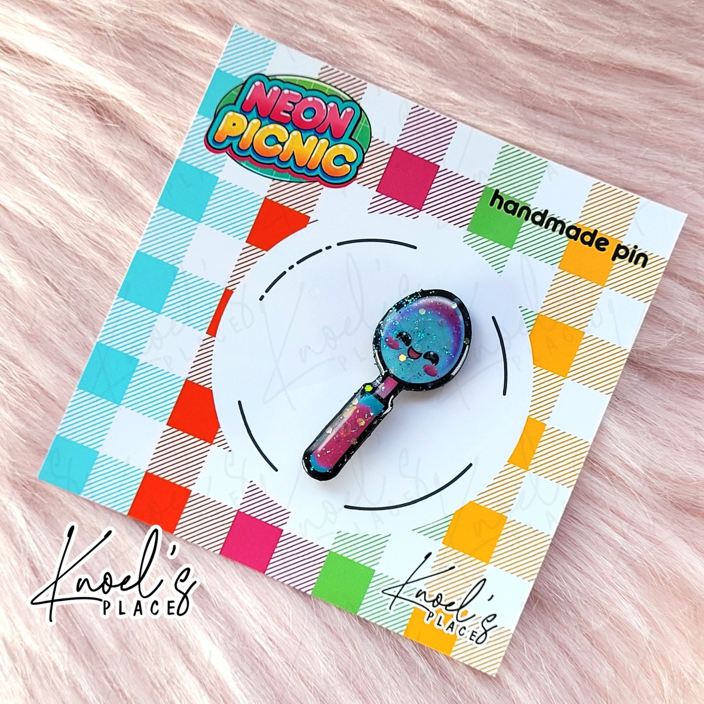 Stirla Spoon Pin | Neon Picnic Character Handmade Pin