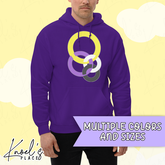 Stealth Geometric Nonbinary Pride Flag Unisex Hoodie