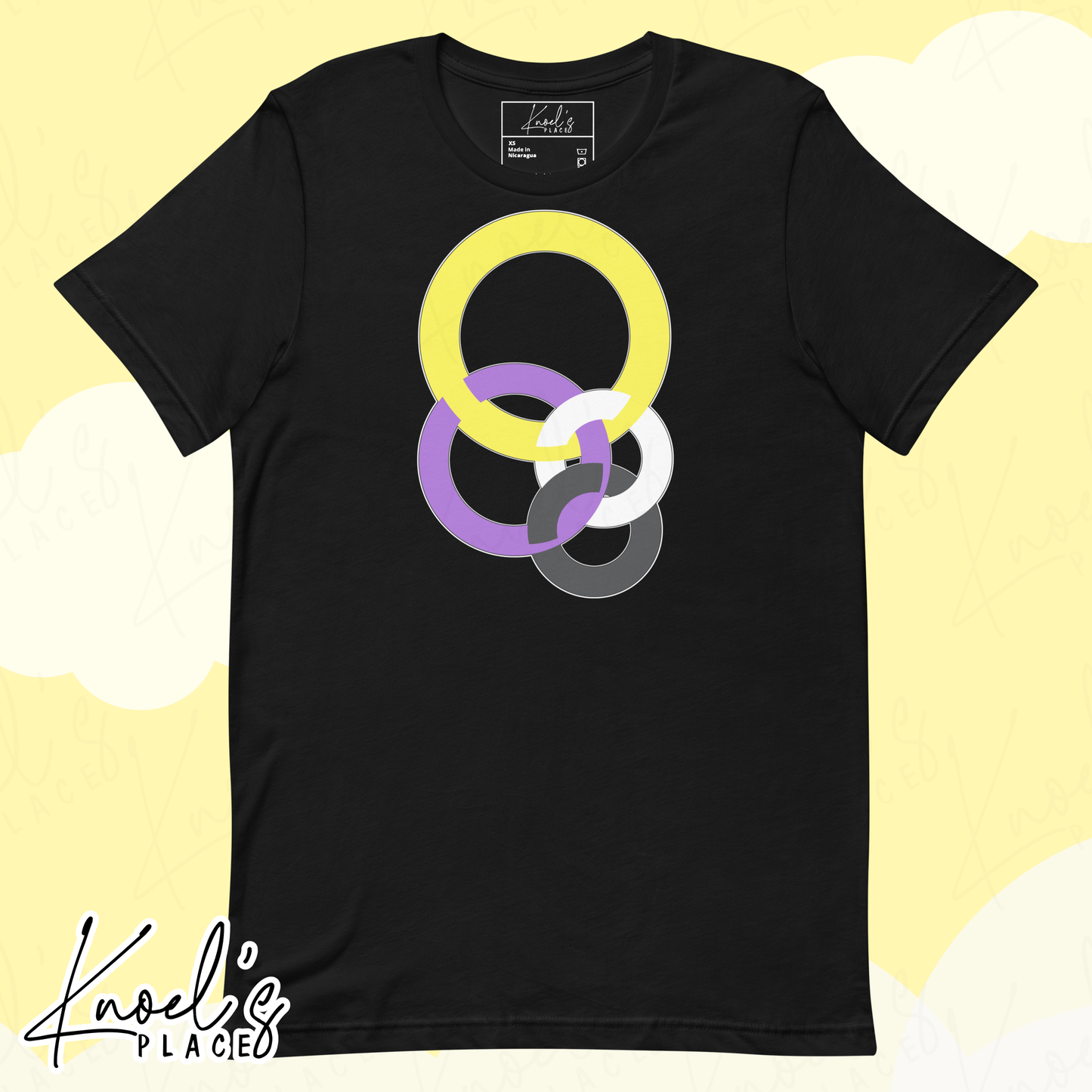 Stealth Geometric Nonbinary Pride Flag Unisex T-shirt