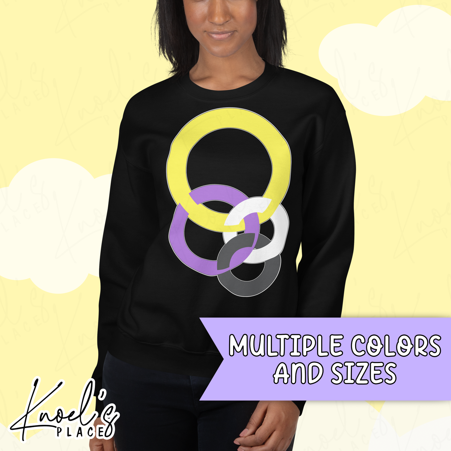 Stealth Geometric Nonbinary Pride Flag Unisex Sweatshirt