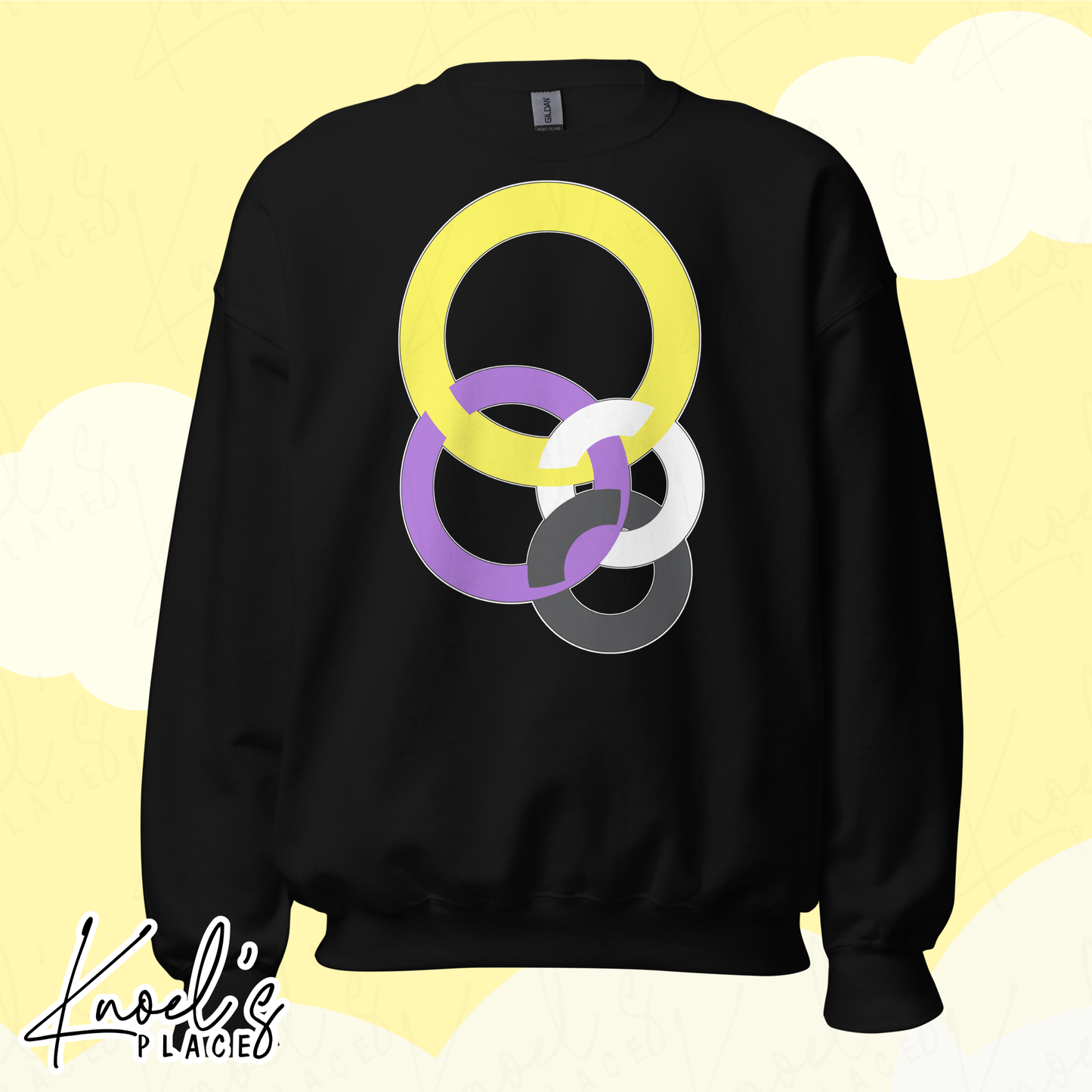 Stealth Geometric Nonbinary Pride Flag Unisex Sweatshirt