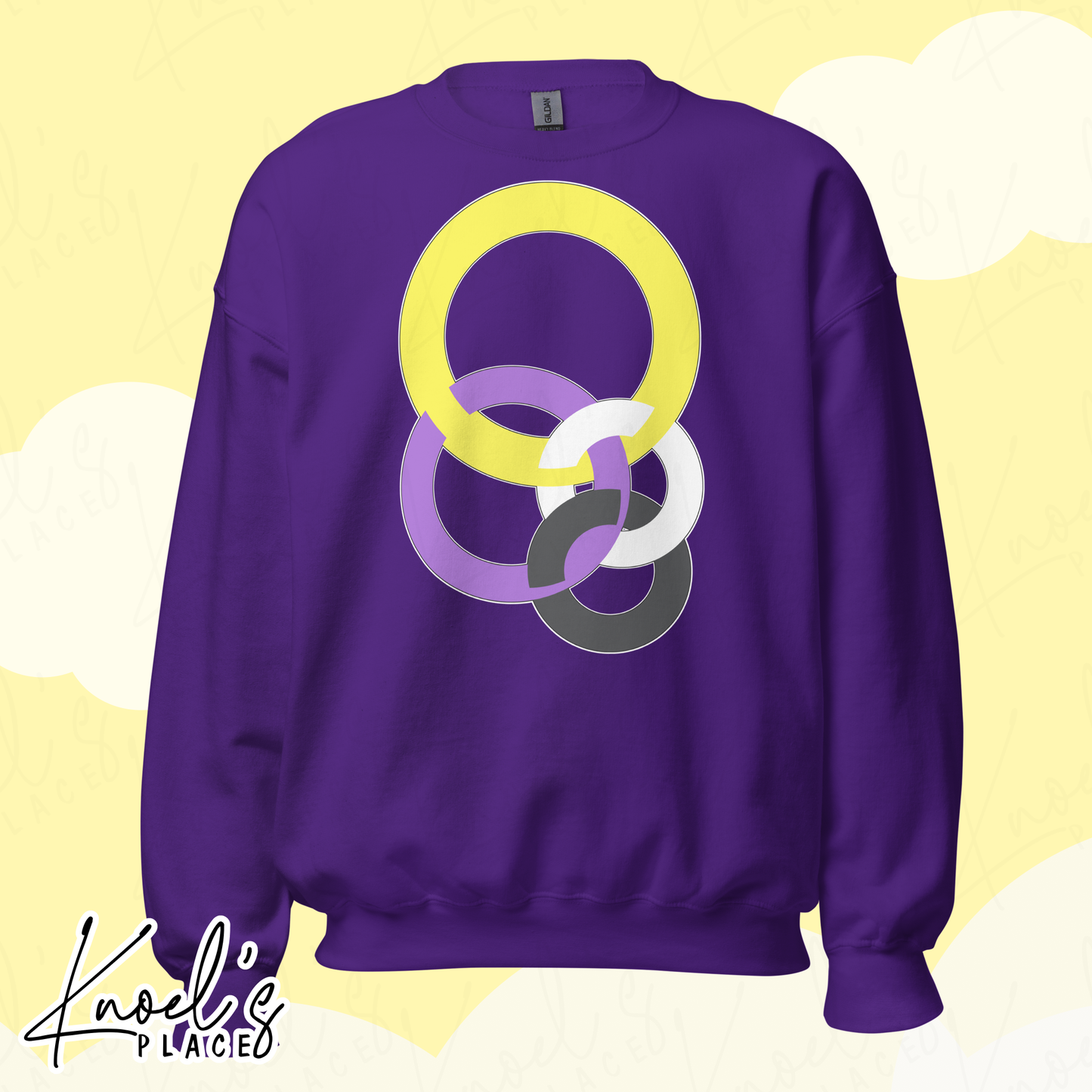 Stealth Geometric Nonbinary Pride Flag Unisex Sweatshirt