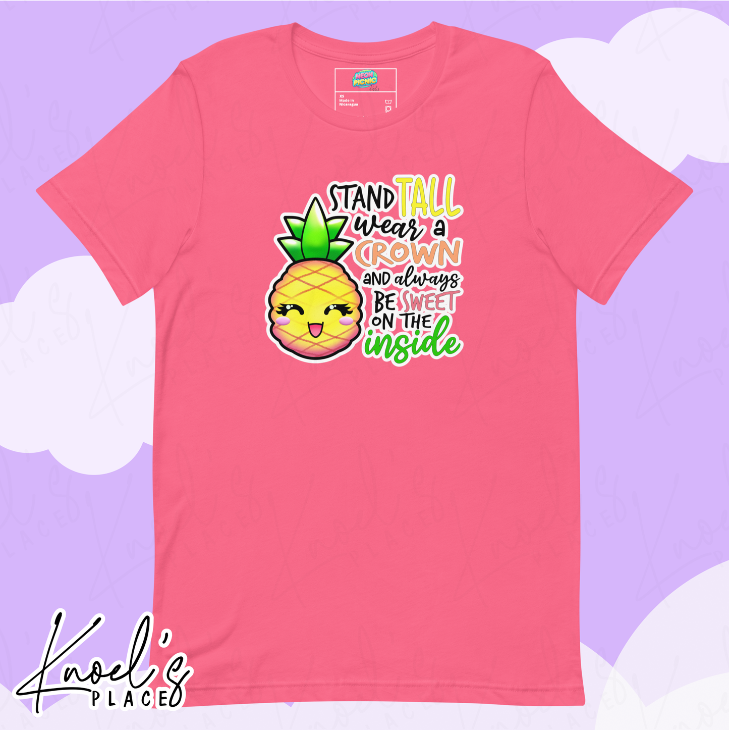 Stand Tall Neon Picnic Pineapple Unisex T-Shirt