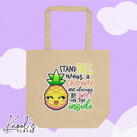 Stand Tall Neon Picnic Pineapple Tote Bag