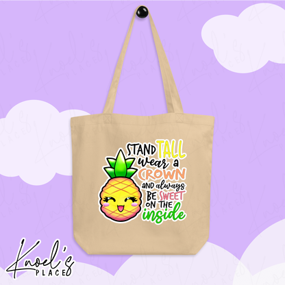 Stand Tall Neon Picnic Pineapple Tote Bag