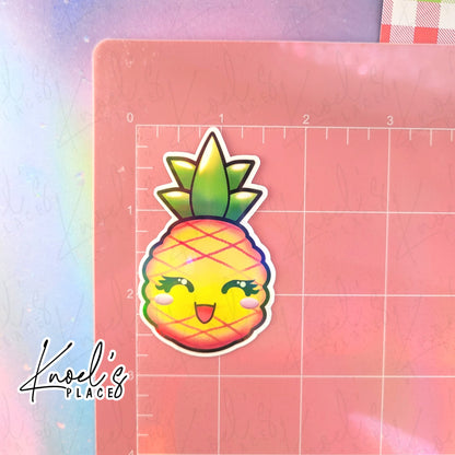 Pippa Pineapple Holographic Vinyl Sticker Decal | Neon Picnic