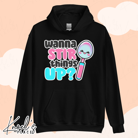 Wanna Stir Things Up? Neon Picnic Spoon Unisex Hoodie
