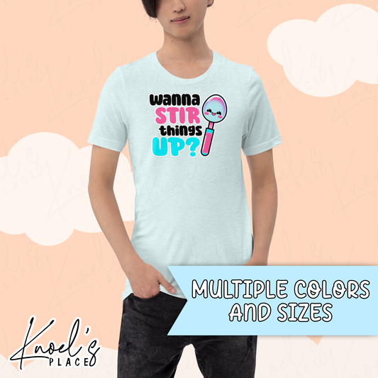 Wanna Stir Things Up? Neon Picnic Spoon Unisex T-shirt