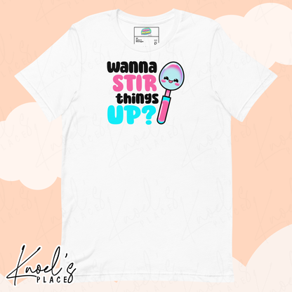 Wanna Stir Things Up? Neon Picnic Spoon Unisex T-shirt