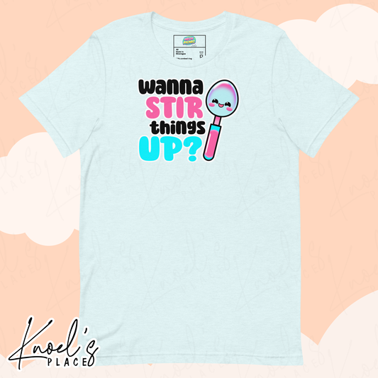 Wanna Stir Things Up? Neon Picnic Spoon Unisex T-shirt