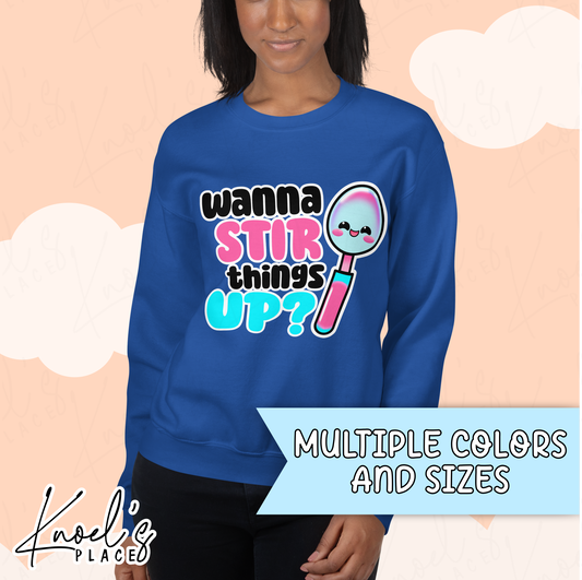 Wanna Stir Things Up? Neon Picnic Spoon Unisex Sweatshirt