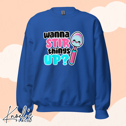 Wanna Stir Things Up? Neon Picnic Spoon Unisex Sweatshirt