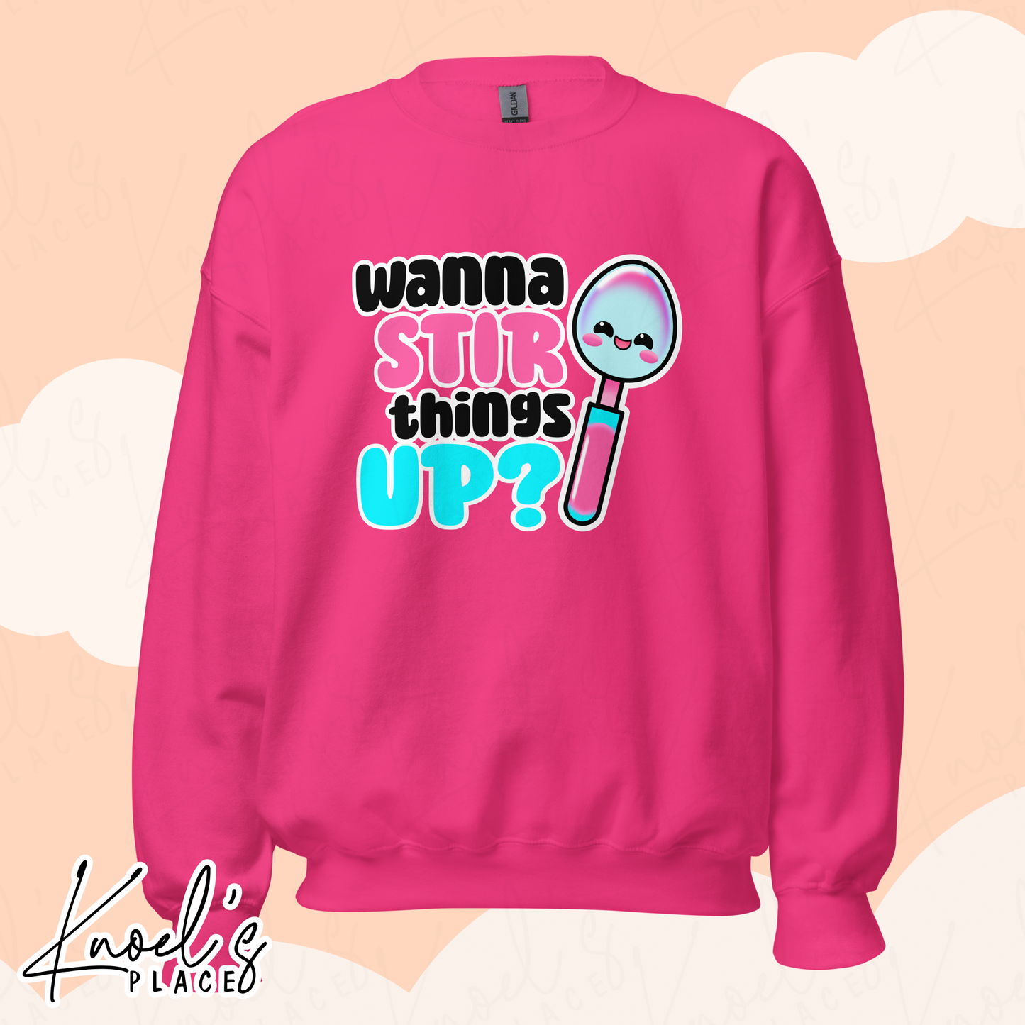 Wanna Stir Things Up? Neon Picnic Spoon Unisex Sweatshirt