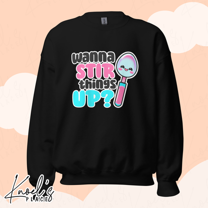Wanna Stir Things Up? Neon Picnic Spoon Unisex Sweatshirt