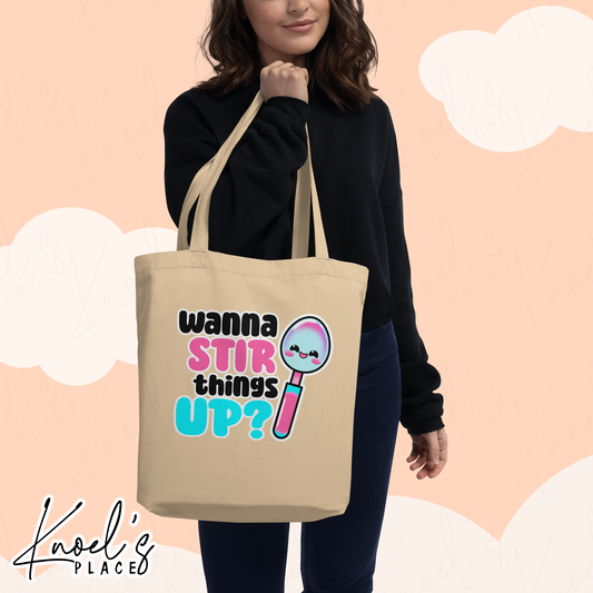 Wanna Stir Things Up? Neon Picnic Spoon Eco Tote Bag