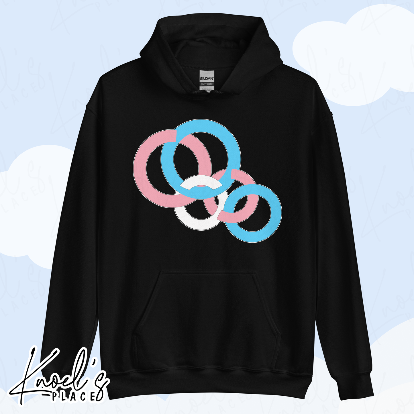 Stealth Geometric Transgender Pride Flag Unisex Hoodie