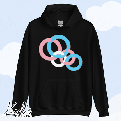 Stealth Geometric Transgender Pride Flag Unisex Hoodie