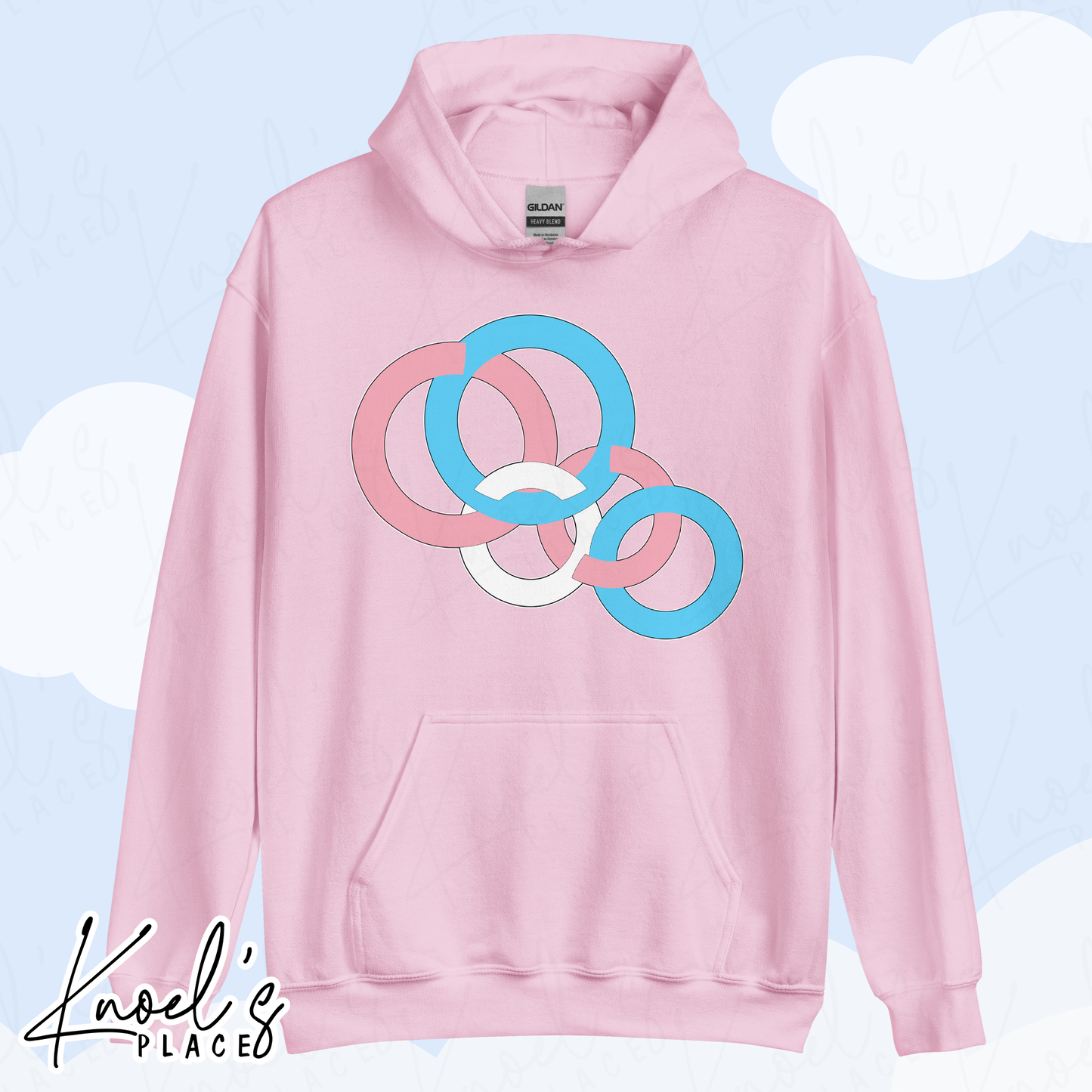 Stealth Geometric Transgender Pride Flag Unisex Hoodie