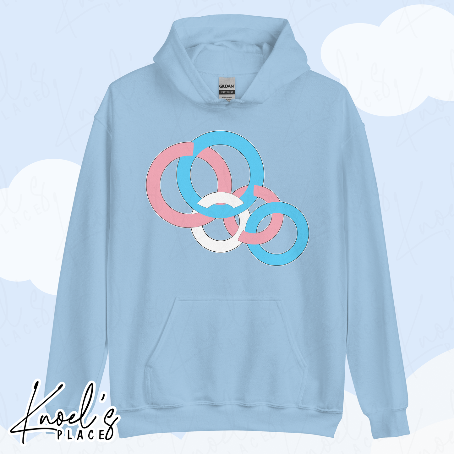 Stealth Geometric Transgender Pride Flag Unisex Hoodie