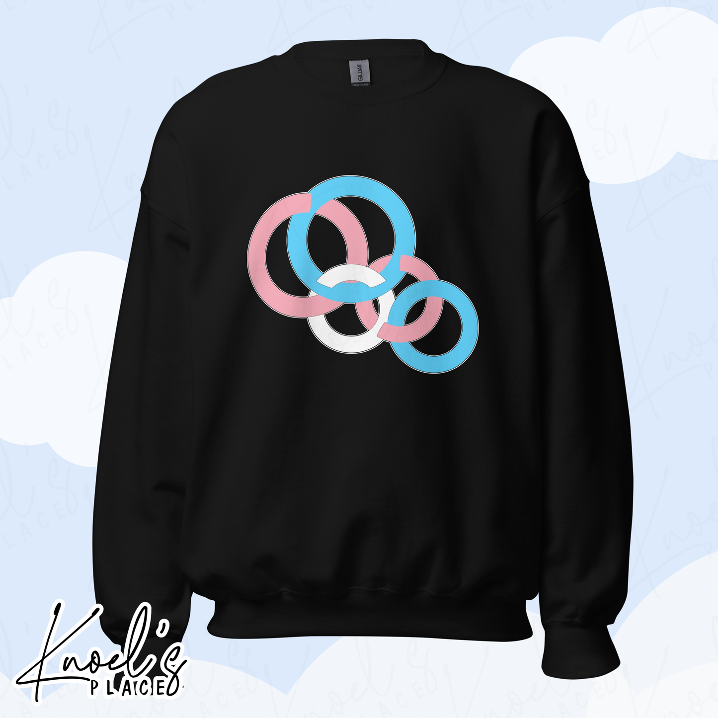 Stealth Geometric Transgender Pride Flag Unisex Sweatshirt