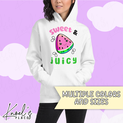 Sweet & Juicy Neon Picnic Watermelon Unisex Hoodie