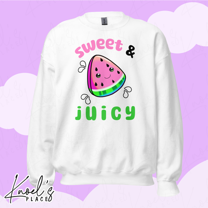Sweet & Juicy Neon Picnic Watermelon Unisex Sweatshirt