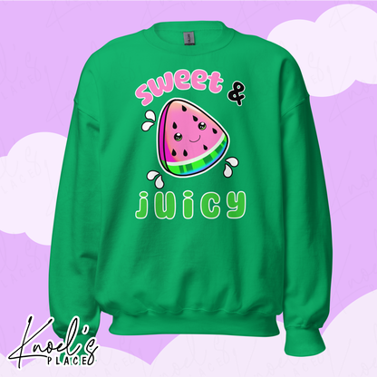 Sweet & Juicy Neon Picnic Watermelon Unisex Sweatshirt