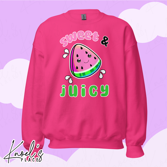 Sweet & Juicy Neon Picnic Watermelon Unisex Sweatshirt